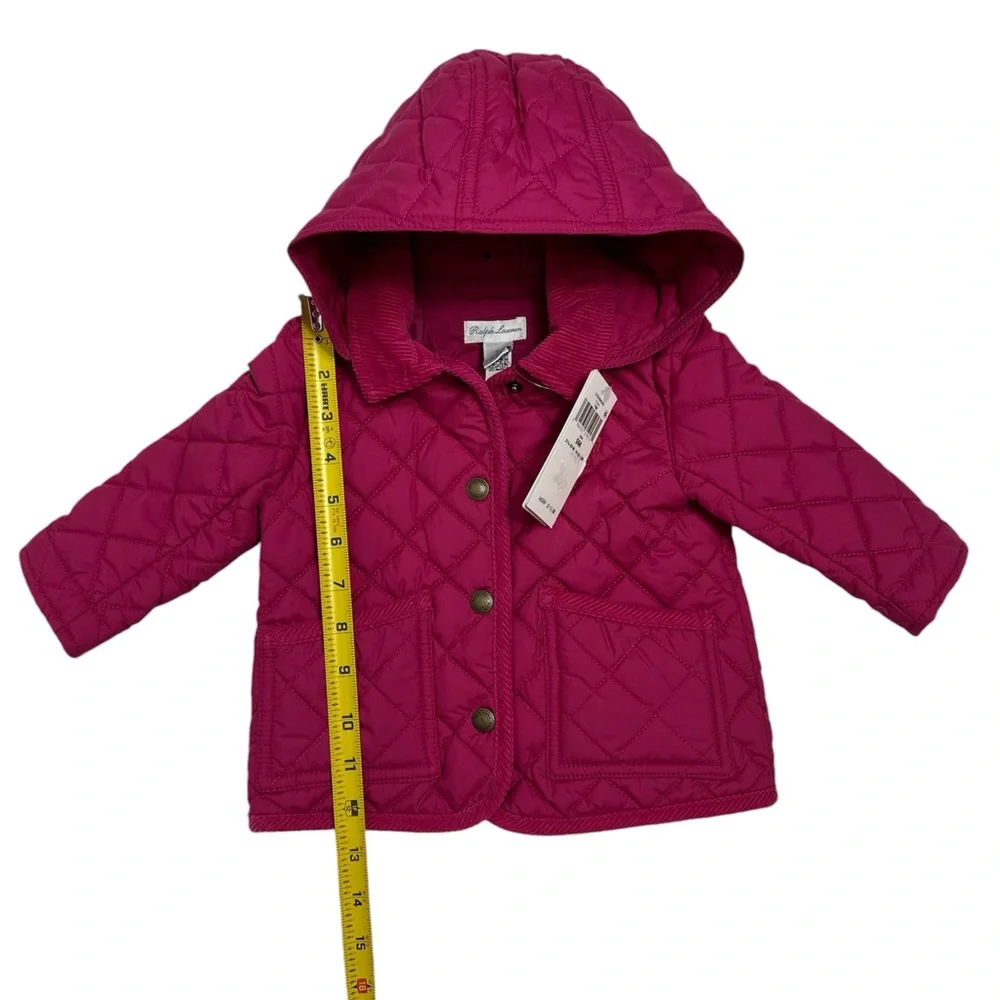 Ralph Lauren Baby Girls Quilted Water‎ Repellent Barn Jacket SIZE 9 MONTH